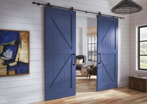 Blue barn doors